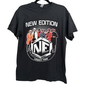 New Edition Legacy Tour Tee Medium Black Crewneck Graphic Band Shirt R&B Artist